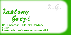kaplony gotzl business card